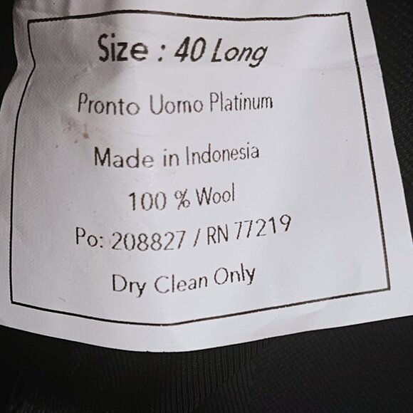 Pronto Uomo Platinum Men Dark Gray Jacket Only   40L - Picture 9 of 12